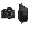 Canon EOS Rebel T6i Digital SLR with EF-S 18-135mm IS STM Lens - Wi-Fi Enabled + Free AmazonBasics Sling Backpack for SLR Cameras