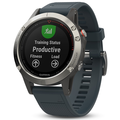 Garmin Fenix 5 - Silver with Granite Blue Band
