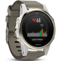 Garmin Fenix 5S Sapphire - Champagne with Gray Suede and White Band