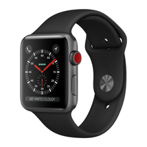 Apple Watch Series 3 Aluminum case 38mm GPS ONLY (Space Gray Aluminum Case with Black Sport Band)