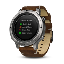 Garmin Fenix Chronos, Steel with Vintage Leather Watch Band