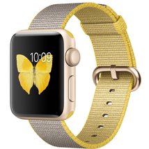 Đồng hồ Apple Watch Series 2, 38mm Gold Aluminum Case with Yellow/Light Gray Woven Nylon Band