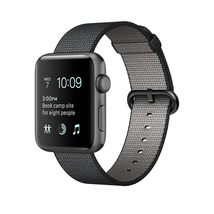 Apple Watch Series 2, 42mm Space Gray Aluminum Case with Black Woven Nylon Band