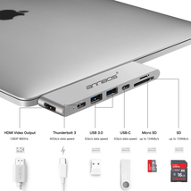 USB C ANNBOS A028kH7 Hub Multiport Adapter Aluminum 8-Port