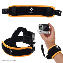 2in1 Floating Wrist Strap & Headstrap Floater - For GoPro Hero 6,5, Black, Session, Hero 4, Session, Black, Silver, Session, Hero+ LCD, 3+, 3 - Wrap to Wrist or Attach to a Headstrap (Headstrap Incl.)