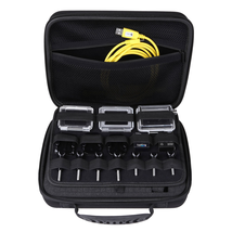 Deluxe Large Carrying Case for GoPro Hero 6, Fusion, 5, Black, Session, Hero 4, Session, Black, Silver, Hero+ LCD, 3+, 3, 2, 1 by CamKix with Shoulder Strap and Customizable Interior and Accessories
