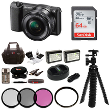 Sony Alpha a5100 Mirrorless Digital Camera w/ 16-50mm Lens & 64GB SD Card Bundle