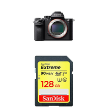 Sony a7S II ILCE7SM2/B 12.2 MP E-mount Camera with Full-Frame Sensor, Black and SanDisk Extreme 128GB SDXC UHS-I Card