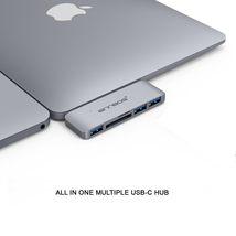 Cáp chuyển đổi đa năng USB-C Hub Type C 5 trong 1 cho Macbook hiệu ANNBOS - USA.(Silver)