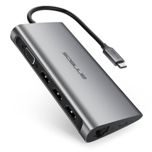 ANNBOS USB Type C Multiport Docking Station, USB C to VGA Ethernet Adapter Power Delivery