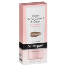 Neutrogena Acne Correct/Cover Moisturizer Medium Tan 1.7oz