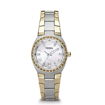 Đồng hồ Fossil Two-Tone Silver Dial Glitz Watch