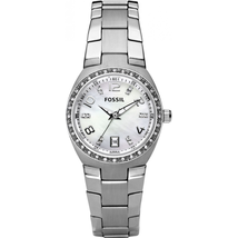 Fossil Ladies 3-Hand Stainless Steel MOP Dial Glitz Watch