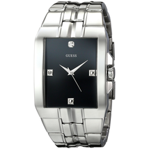 Đồng hồ GUESS Men's U10014G1 Dressy Silver-Tone Stainless Steel Watch with Analog Dial and Deployment Buckle