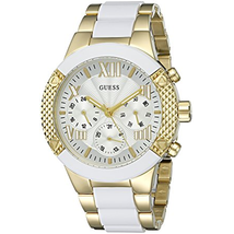 Đồng hồ GUESS Women's U0770L1 Sporty Gold-Tone Stainless Steel Watch with Multi-function Dial and Pilot Buckle