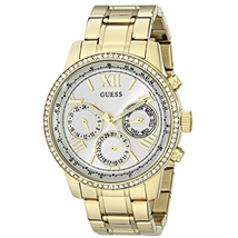 Đồng hồ GUESS Women's U0559L2 Sporty Gold-Tone Stainless Steel Watch with Multi-function Dial and Pilot Buckle