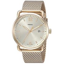 Đồng hồ Fossil The Commuter Three-Hand Date Gold-Tone Stainless Steel Watch
