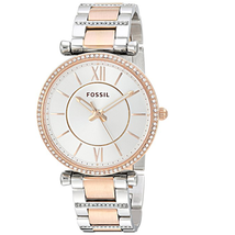 Đồng hồ Fossil Carlie Three-Hand Two-Tone Stainless Steel Watch