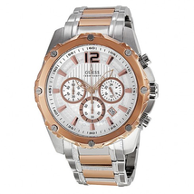 Đồng hồ Guess Chronograph Silver Dial Plated Stainless Steel Bracelet Men watch Japanese Quartz (U0165G2)
