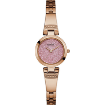 Đồng hồ GUESS Pink and Rose Gold-Tone Petite Glitz Watch