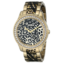 Đồng hồ GUESS Women's U0465L1 Gold-Tone Animal Print Watch