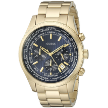 Đồng hồ GUESS Men's U0602G1 Dressy Gold-Tone Stainless Steel Multi-Function Watch with Chronograph Dial and Deployment Buckle