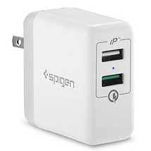 Ổ cắm 2 cổng Spigen Essential F207 Quick Charge 3.0 Travel Charger w/ 2-Ports - White - Box Packaging