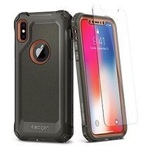 Spigen Pro Guard Case w/ Tempered Glass for Apple iPhone X - Black