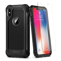 Spigen Pro Guard Case w/ Tempered Glass for Apple iPhone X - Gunmetal