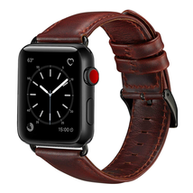 Dây da OUHENG cho đồng hồ Apple Watch Band 42mm 44mm, Sport and Edition, Brown