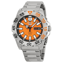 Seiko Baby Monster Automatic Orange Dial Stainless Steel Men's Watch SRP483