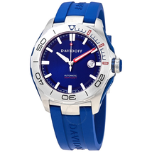 Davidoff Velocity Diver Automatic Blue Dial Blue Rubber Men's Watch 22440