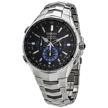 Seiko Coutura World Time Chronograph Quartz Black Dial Men's Watch SSG009