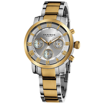 Akribos XXIV Akribos Grandiose Chronograph Silver Dial Two-tone Stainless Steel Ladies Watch AK623TT AK623TT