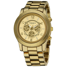 Akribos XXIV Akribos Ultimate GMT Multi-Function Gold-Tone Ladies Watch AK583YG