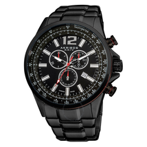 Akribos XXIV Black Dial Black IP Stainless Steel Chronograph Men's Watch AK619BK