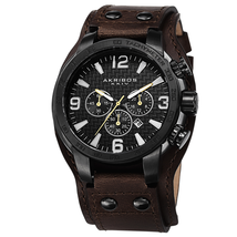 Akribos XXIV Black IP Stainless Steel Men's Watch AK727BKBR