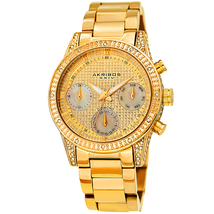 Akribos XXIV Diamond Gold Dial Men's Watch AK1038YG