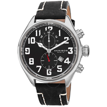 Akribos XXIV Essential Chronograph Black Dial Stainless Steel Men's  Watch AK706SSB