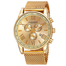 Akribos XXIV Gold Tone Dial Chronograph Men's Watch AK813YG