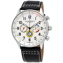 Akribos XXIV Multi-Function White Dial Men's Watch AK751SSW