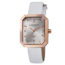Akribos XXIV Silver Dial Rose Gold-tone Alloy Ladies Watch AK749WTR
