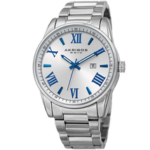 Akribos XXIV Silver Dial Stainless Steel Men's Watch AK936SS