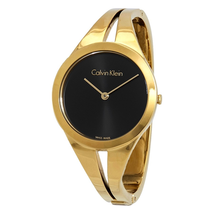 Calvin Klein Addict Black Dial Gold-tone  Ladies Watch K7W2S511