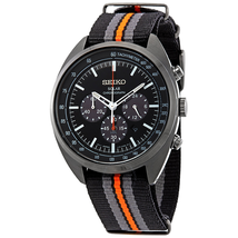 Seiko Recraft Black Dial Men's Chronograph Nylon Watch SSC669