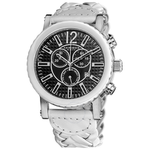 Akribos XXIV Chronograph White Ceramic White Leather Men's Watch AK571WT