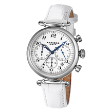 Akribos XXIV Akribos Chronograph White Dial  White Leather Ladies Watch AK630SSW AK630SSW