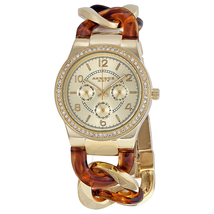 Akribos XXIV Akribos GMT Multi-Function Tortoise Resin and Gold-Tone Ladies Watch AK562YG