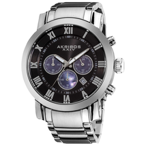 Akribos XXIV Grandiose Chronograph Black Dial Stainless Steel Men's Watch AK622SSB