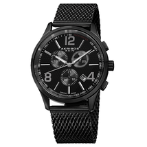 Akribos XXIV Black IP Stainless Steel Men's Watch AK719BK